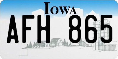 IA license plate AFH865