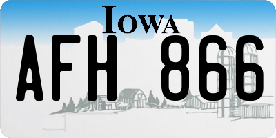 IA license plate AFH866
