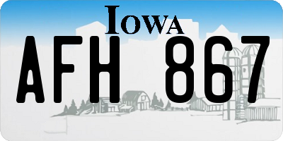 IA license plate AFH867