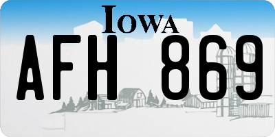 IA license plate AFH869