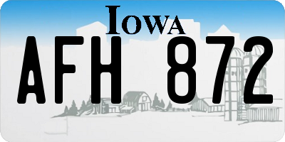 IA license plate AFH872