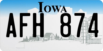 IA license plate AFH874