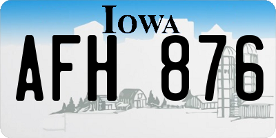 IA license plate AFH876