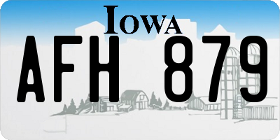 IA license plate AFH879