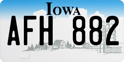 IA license plate AFH882