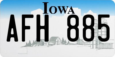 IA license plate AFH885