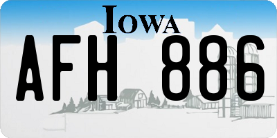 IA license plate AFH886