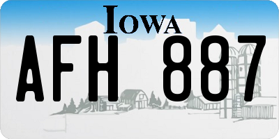 IA license plate AFH887