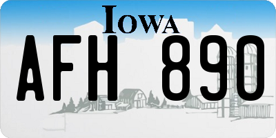 IA license plate AFH890