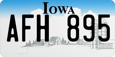 IA license plate AFH895