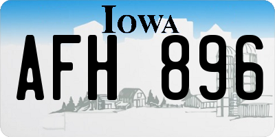 IA license plate AFH896