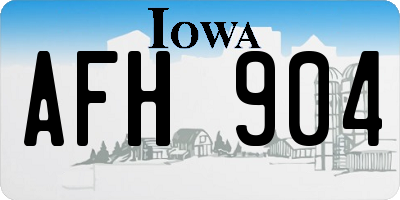 IA license plate AFH904