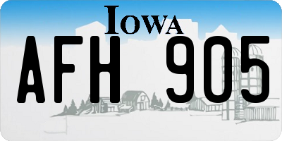 IA license plate AFH905