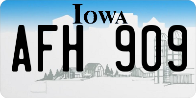 IA license plate AFH909