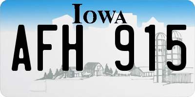 IA license plate AFH915