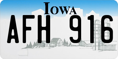 IA license plate AFH916