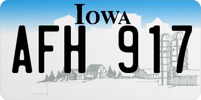 IA license plate AFH917