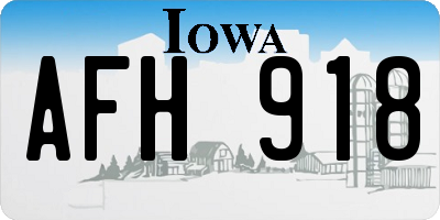 IA license plate AFH918