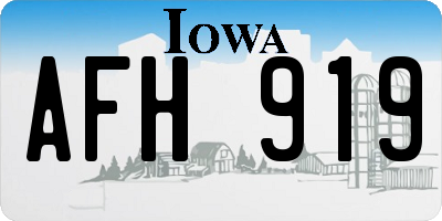 IA license plate AFH919
