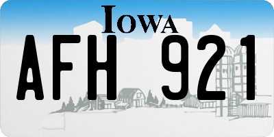 IA license plate AFH921