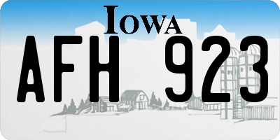 IA license plate AFH923