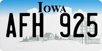 IA license plate AFH925