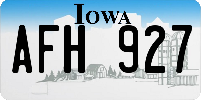 IA license plate AFH927