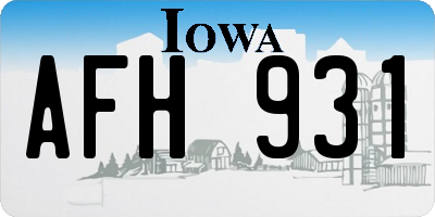 IA license plate AFH931