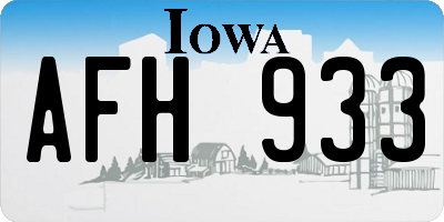 IA license plate AFH933