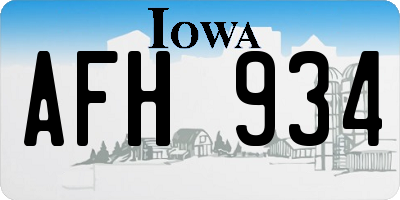 IA license plate AFH934