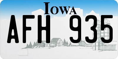 IA license plate AFH935