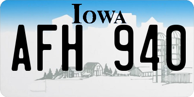 IA license plate AFH940
