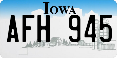 IA license plate AFH945