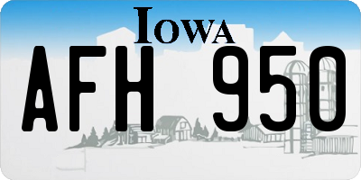 IA license plate AFH950