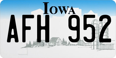 IA license plate AFH952