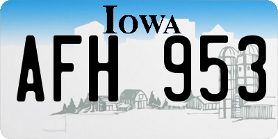 IA license plate AFH953
