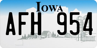 IA license plate AFH954