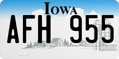 IA license plate AFH955