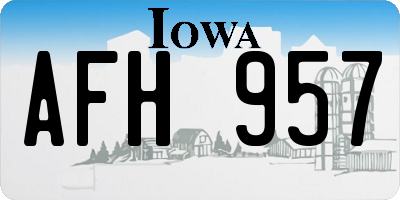IA license plate AFH957