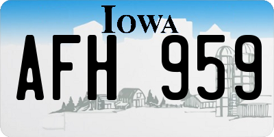 IA license plate AFH959