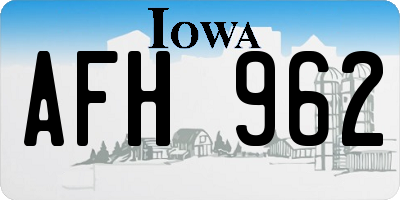 IA license plate AFH962