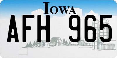 IA license plate AFH965