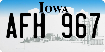 IA license plate AFH967