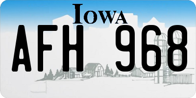 IA license plate AFH968