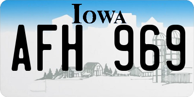 IA license plate AFH969