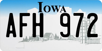 IA license plate AFH972