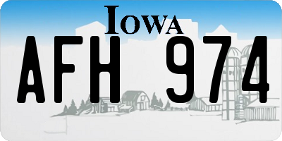 IA license plate AFH974