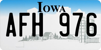 IA license plate AFH976