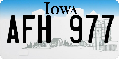 IA license plate AFH977