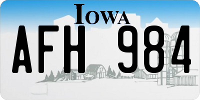 IA license plate AFH984
